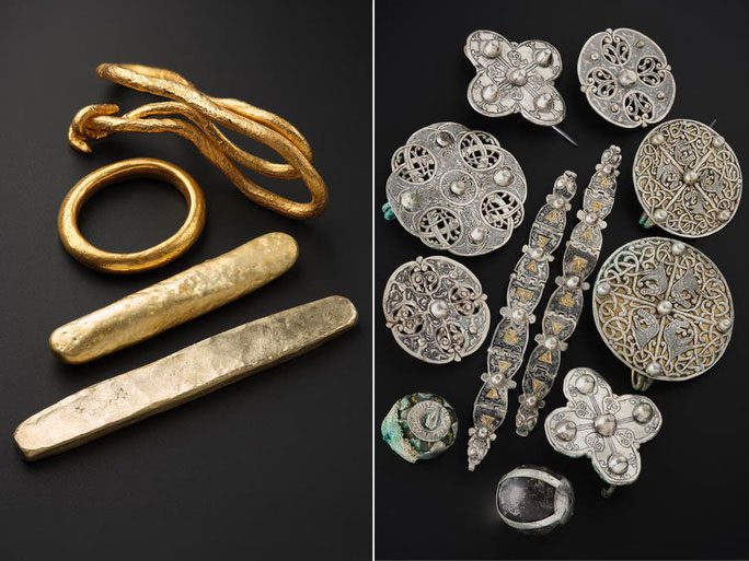 Some artifacts from the giant treasure found in Scotland
