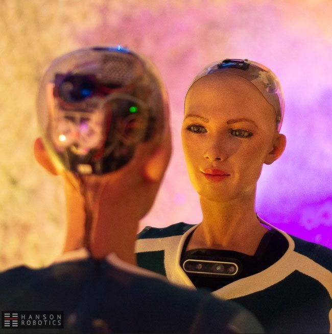 Sophia is designed to mimic human abilities related to love and empathy.