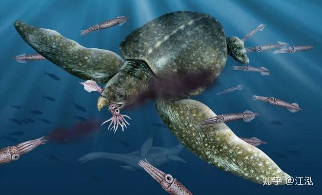 Restoration image of the Archelon sea turtle.