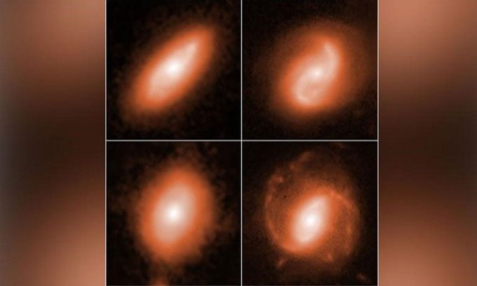 Hubble Telescope captures images of galaxies with bursts.