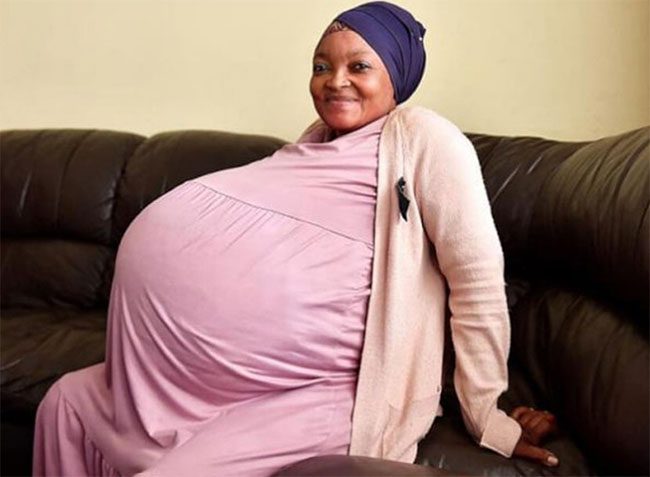 The woman claims to be pregnant with 10 children.