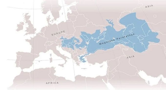 The Paratethys Sea on the map.