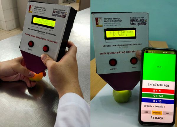 Device measuring tomato ripeness connected to a mobile application for remote monitoring