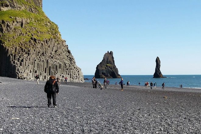 Reynisfjara is one of the main tourist destinations in Iceland.
