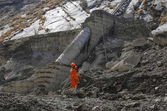 Rescue operations taking place at the two plants.