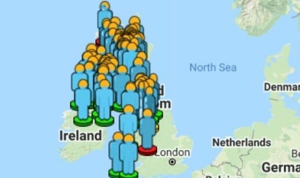 Locations where people could see meteors.