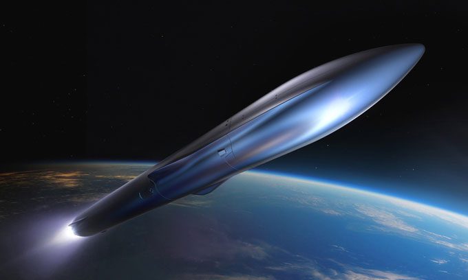 Design of the Terran R two-stage rocket by Relativity Space.