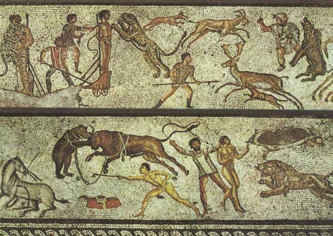 Spectators witnessing a gladiator subduing a lion, elephant... would often scream and cheer enthusiastically.