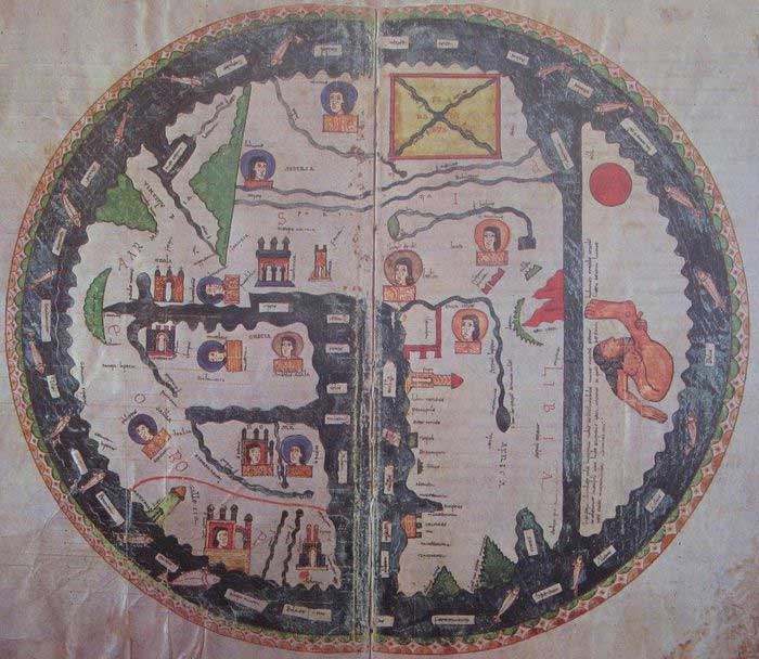 Osma Burgo de Beatus, map by Beatus of Liébana