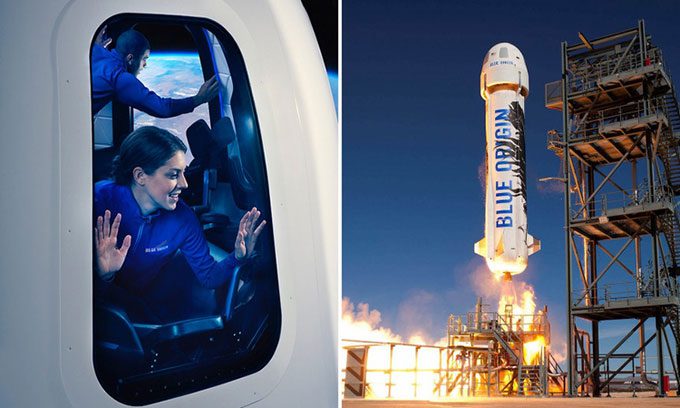 Blue Origin's launch rocket and spacecraft system.