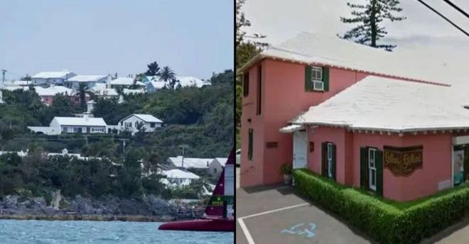 Not just one or two, but most houses on the island have white roofs.