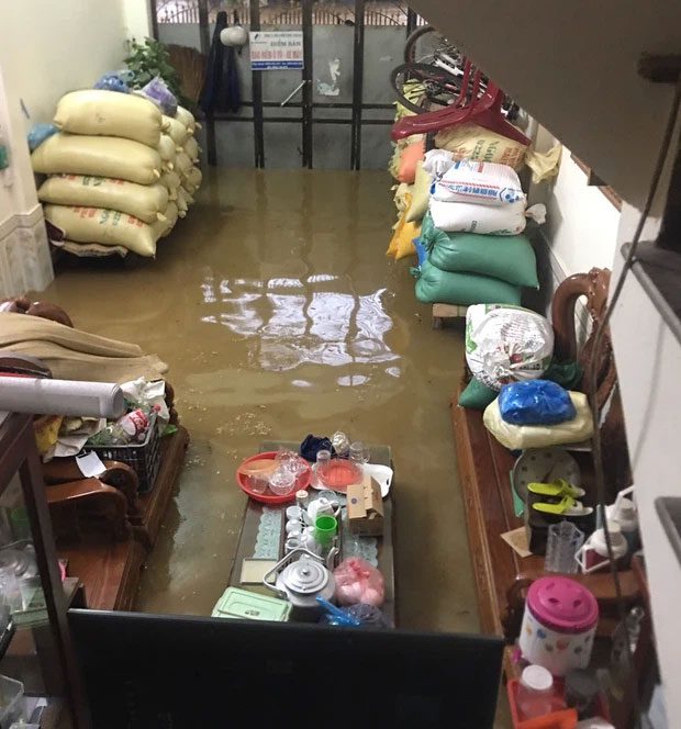 Many houses heavily flooded