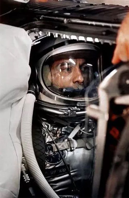 Astronaut Al Shepard in the Freedom 7 suit.