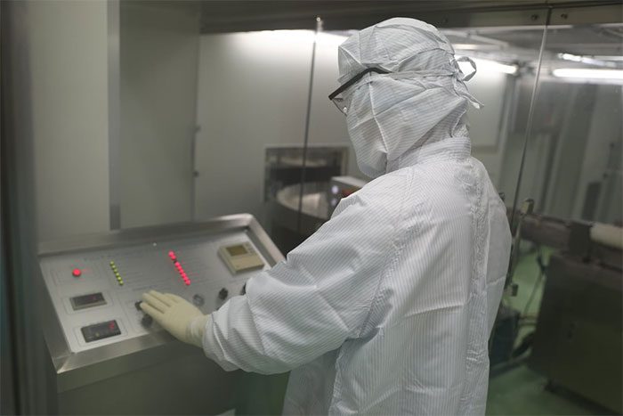 Inside the processing workshop, in the outermost room, staff will perform steps to wash