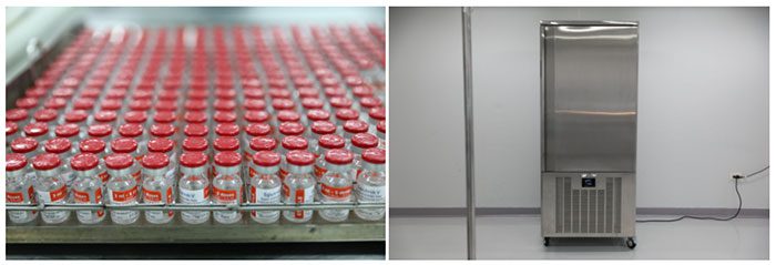 Vaccines after labeling will be placed in an emergency freezing refrigerator.