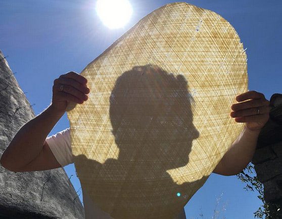 The pasta after being pulled is left to dry in the sun.