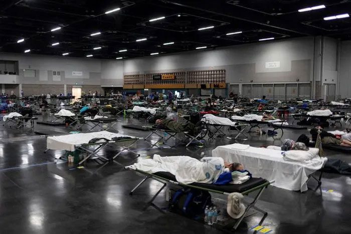 Inside a cooling center in Portland, USA on June 27.