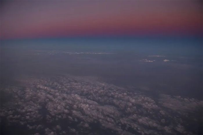 Aerial image of dense smoke from wildfires in the U.S.