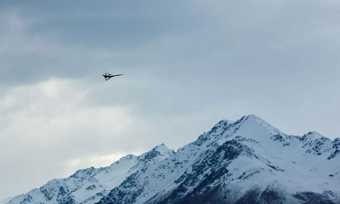 Dawn's spacecraft takes off from the runway and tests over the South Island, New Zealand.