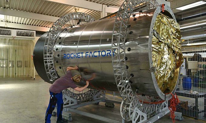 A section of the RFA One rocket being developed by Rocket Factory Augsburg.