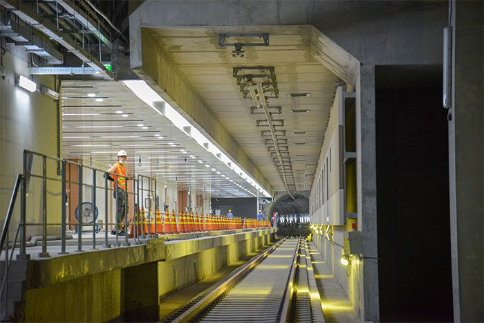 The railway track at the City Theater Station area