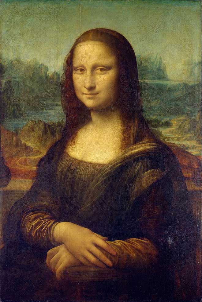 The painting "Mona Lisa" (painted from 1503 to 1506) by Da Vinci.