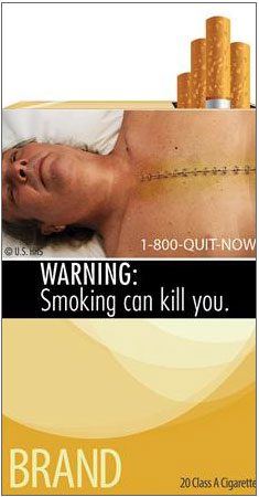 One of the warning images about the dangers of tobacco