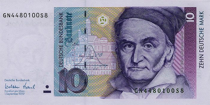 From 1989 to 2001, Germany featured him on the 10-mark banknote