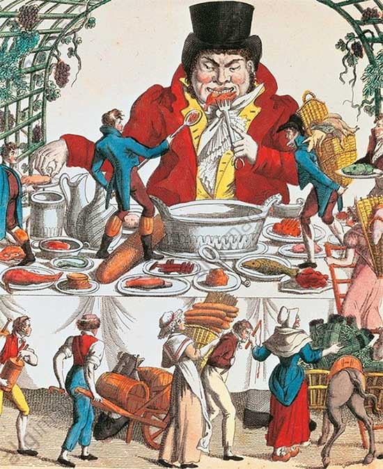 Illustration depicting Domery's gluttony.