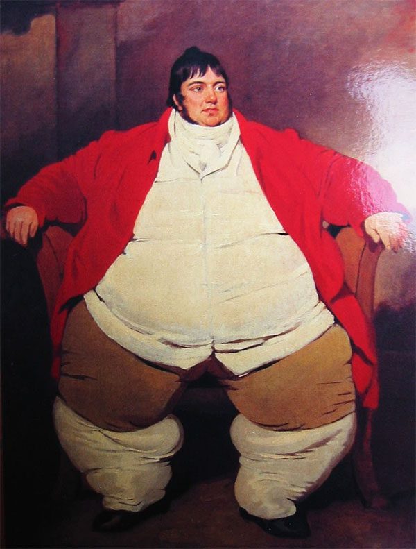 The massive body of Daniel Lambert depicted in a painting.