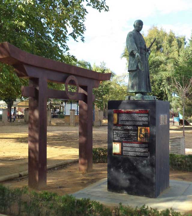 Statue of Samurai Hasekura Tsunenaga in the town of Coria del Río, province of Seville, Spain.