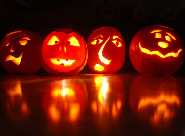 Hollowed-out pumpkins with candles are believed to ward off evil spirits during the Celtic New Year's Eve.