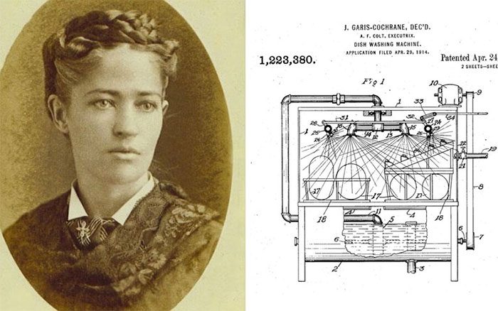 Josephine Garis Cochran and her dishwasher design.