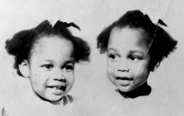 Twin girls June and Jennifer Gibbons as children.