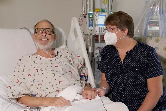 Lawrence Faucette with his wife, Ann, after the surgery.