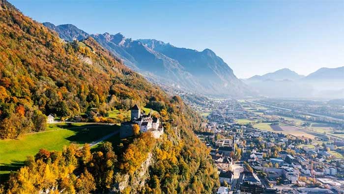 Liechtenstein seen from above.