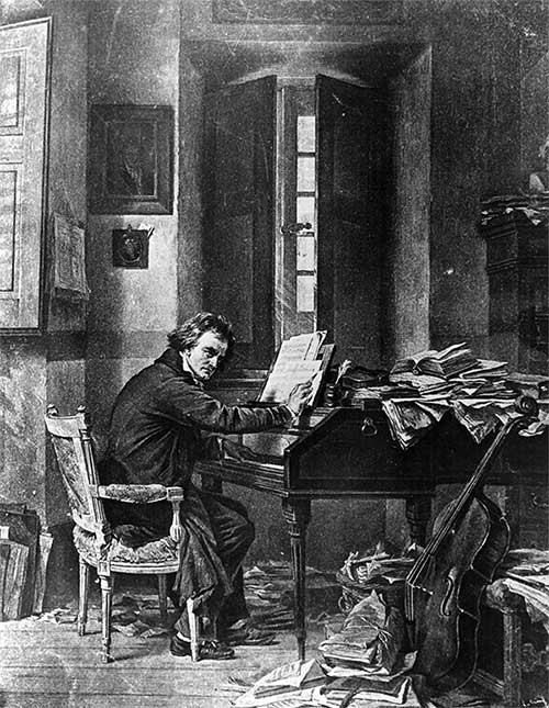 Having a deep understanding of music, Beethoven could compose from imagination