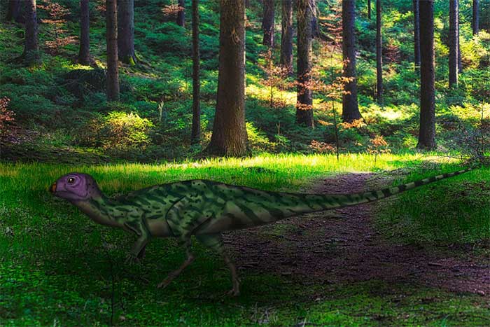 Minimocursor phunoiensis in the dense forests of Thailand 145 million years ago