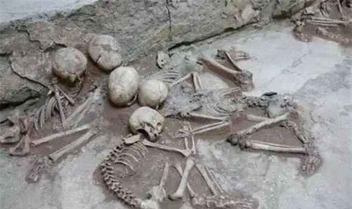 Remains found in the ancient tomb.