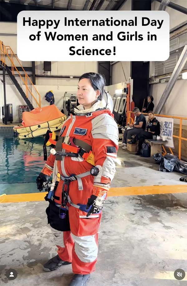 Amanda Nguyen during a space training activity