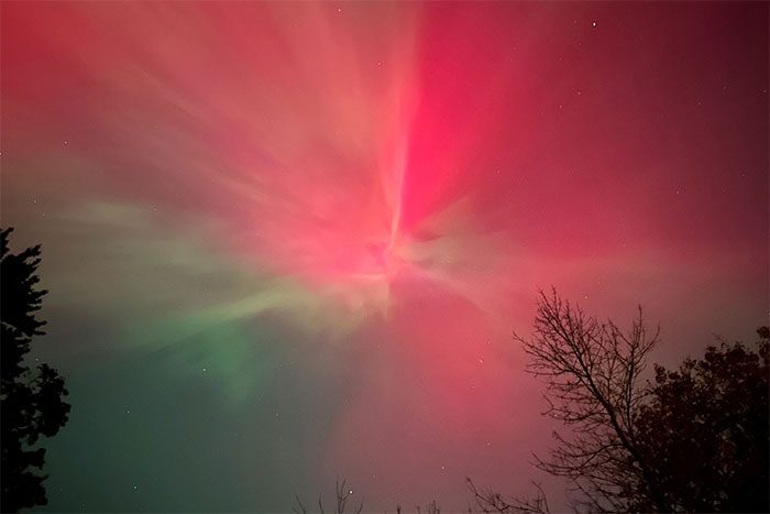 Northern lights captured in Falmouth, Maine, USA, on October 10.