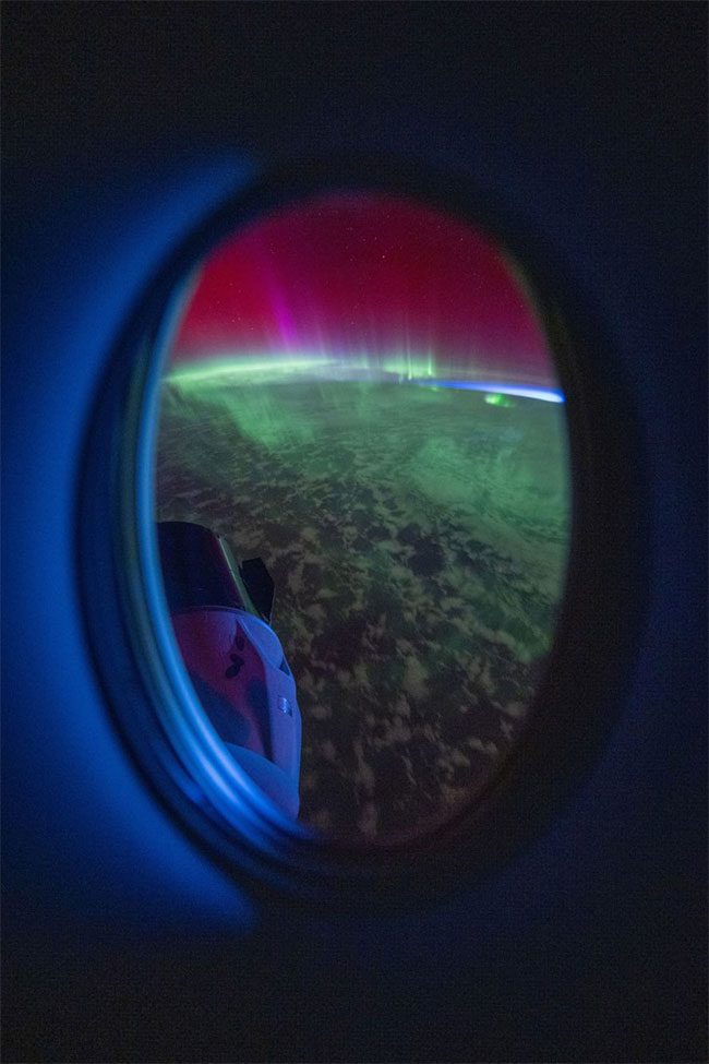 NASA astronaut Matthew Dominick sharing a photo of the aurora from the International Space Station.