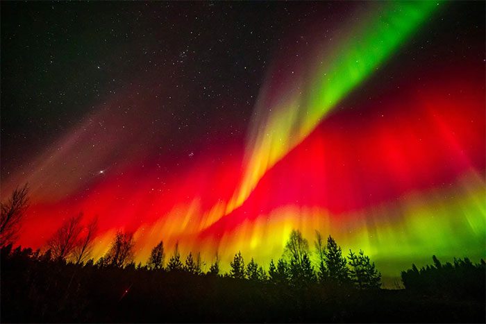 Aurora over the sky of Sodankyla, Lapland, Finland, on October 7.