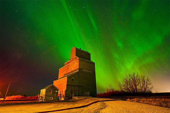 Northern lights in Herronton, Alberta, Canada, on October 7.