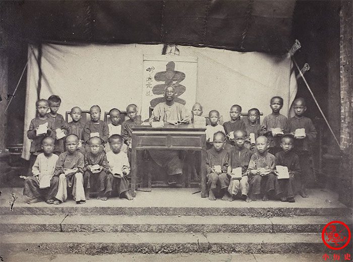 A classroom in Guangzhou in 1863.