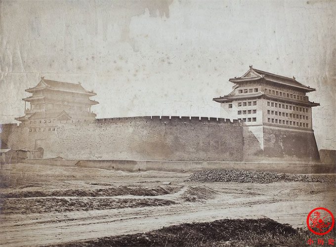 The East City Gate, An Ding Men, in the inner city of Beijing during the 1860s.