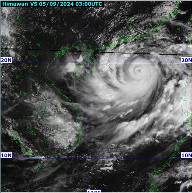 Satellite image of super typhoon Yagi.