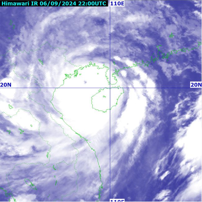 Satellite image of the storm at 5 AM on September 7