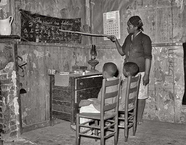 Mother's homeschooling in Transylvania, Louisiana, 1937