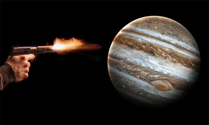 Jupiter is not composed entirely of gas and is not easily penetrated by bullets.